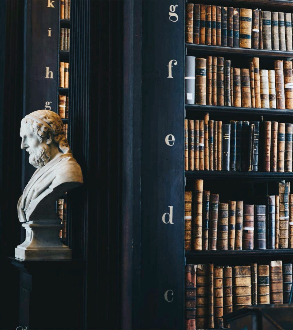 the inside of a library